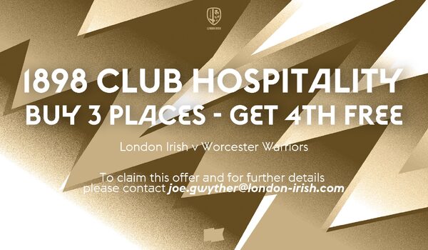 London Irish v Worcester hospitality special offer!